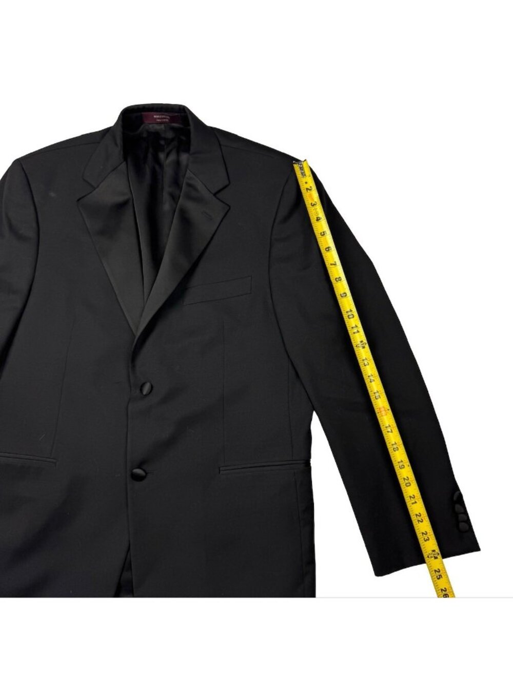 Nordstrom Men's 100% Wool 2-Button Satin Lapel Blazer Jacket Black • 40R - Picture 13 of 14